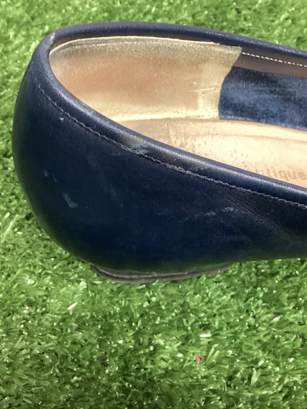 Salvatore Ferragamo Loafers Blue Leather Block Heel 10.5 2A - Picture 9 of 14